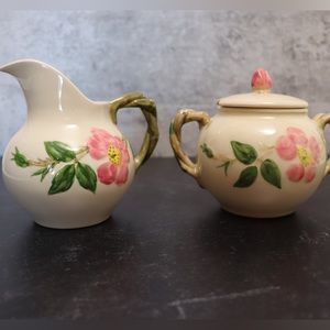 Franciscan Desert Rose Creamer And Sugar Bowl Vintage USA Made
